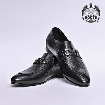 Boots Barcelona Luxury Leather Black Loafers for Men – Formal Slip-On Shoes